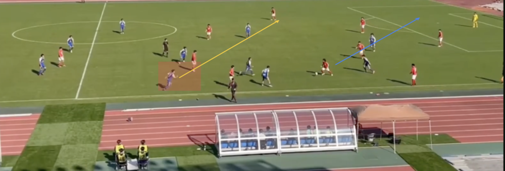 試合映像に矢印を描き込むNEWDIHの動画分析実画面